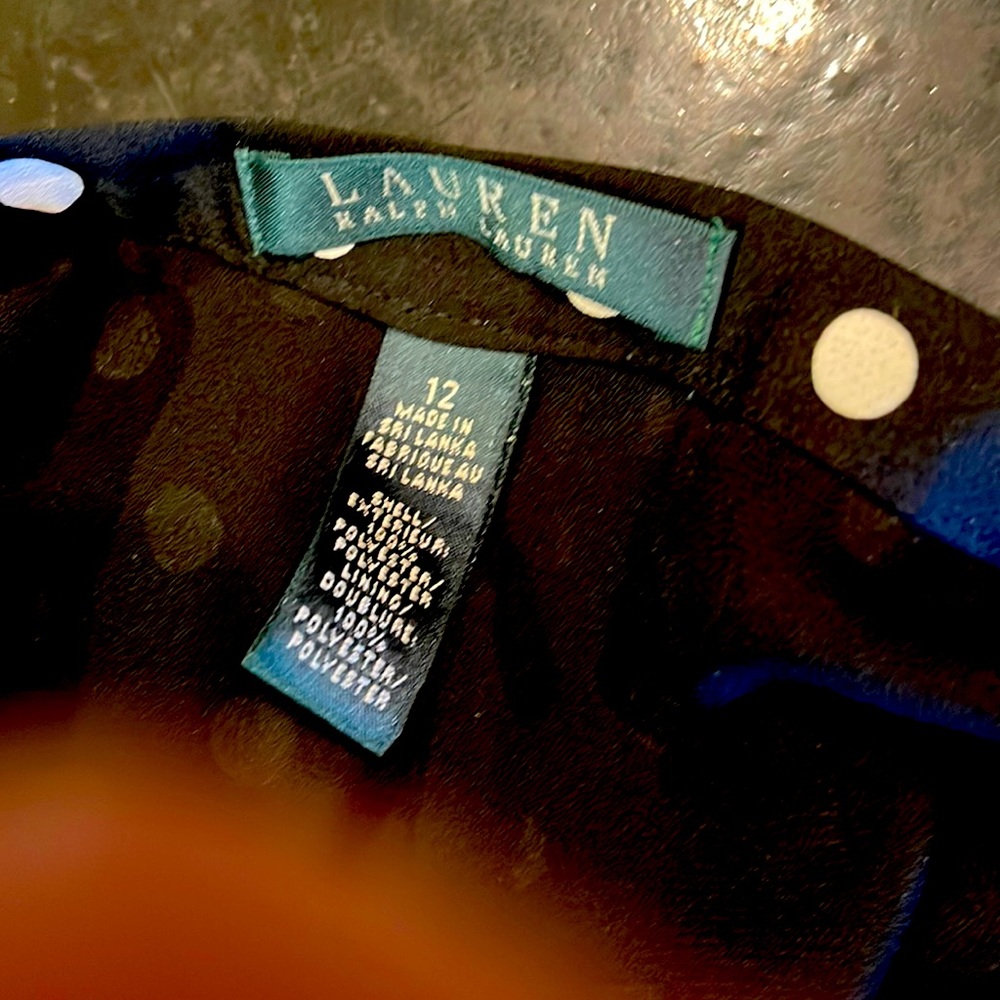 Ralph Lauren wide leg black and white polka dot pants.